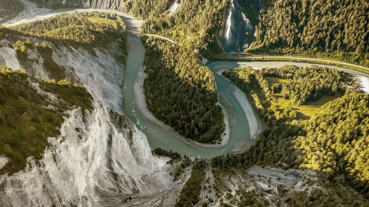 Foto della gola del Reno.
