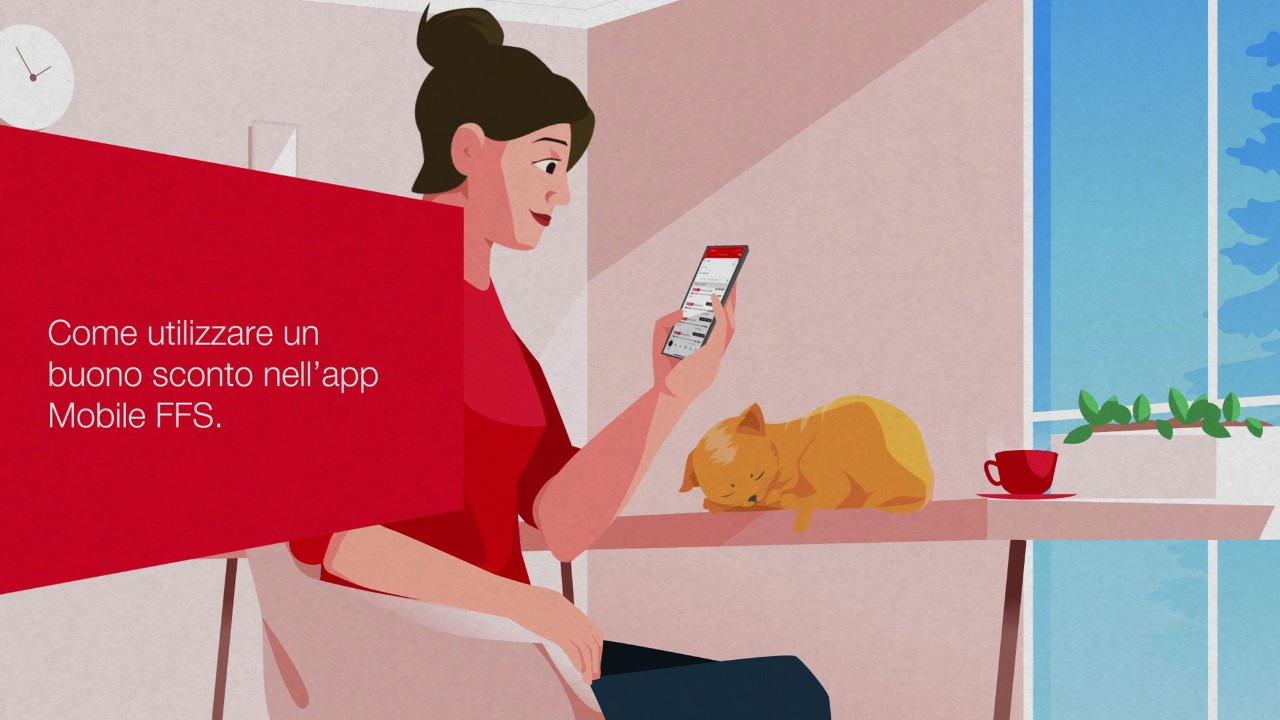 Video esplicativo per l’utilizzo dei codici buono sconto nell’app Mobile FFS