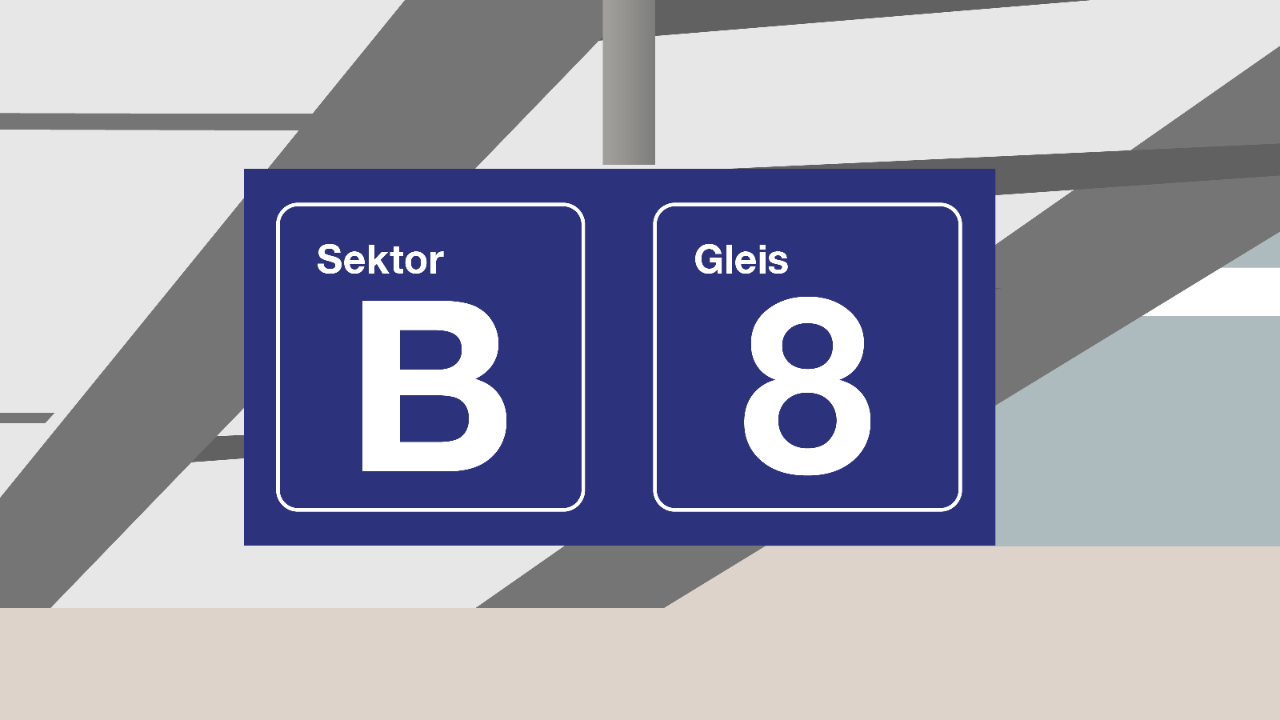 Example of a section sign showing the track and the section.