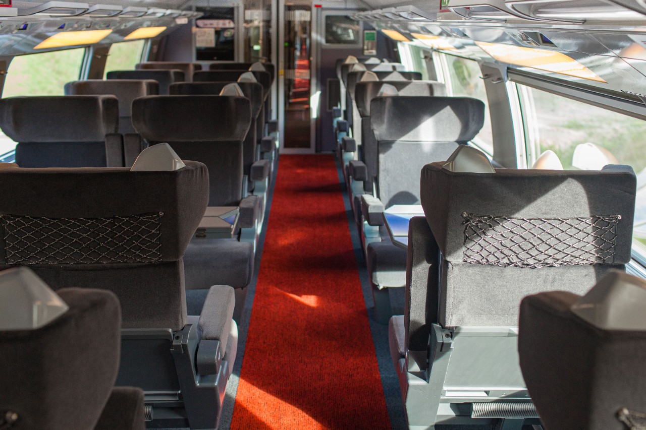 Innenausstattung in der Standard 1ère und Business 1ère im TGV Lyria.